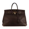 Hermes Birkin 40 cm handbag in chocolate brown togo leather - 360 thumbnail