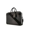 Porte-documents Louis Vuitton Voyage en toile damier grise et cuir noir - 00pp thumbnail