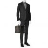 Louis Vuitton Voyage briefcase in grey damier canvas and black leather - Detail D1 thumbnail