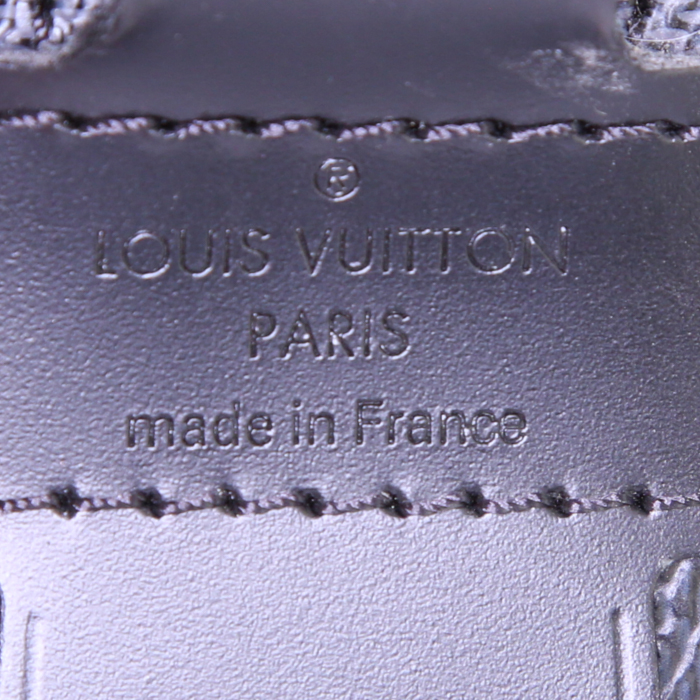 Porta-documentos Louis Vuitton Voyage en lona a cuadros gris y cuero negro - Detail D4