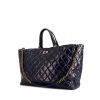Chanel Grand Shopping shopping bag in navy blue quilted leather - 00pp thumbnail