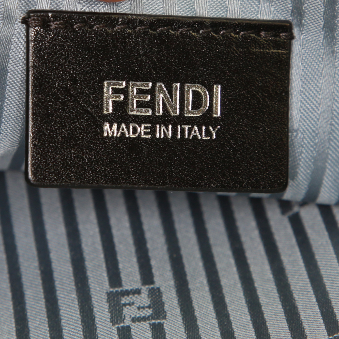 Borsa da spalla o a mano Fendi 2 Jours in pelle grigia - Detail D4