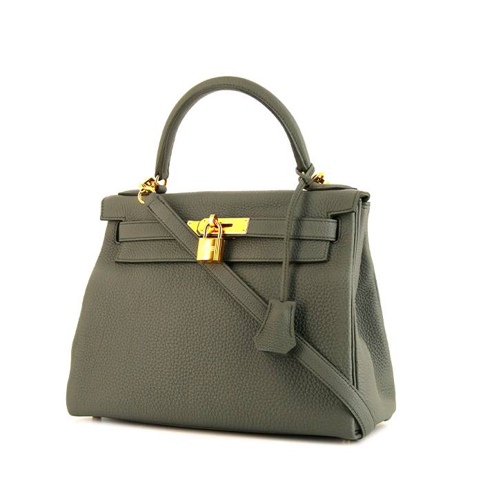 Hermes Kelly Sellier 25 Vert Olive Epsom Gold Hardware