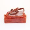 Hermès Kelly Ado backpack in brown porosus crocodile - Detail D5 thumbnail