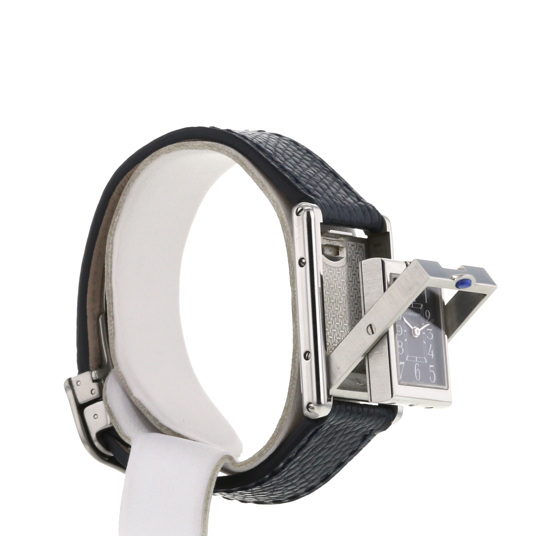 Montre Cartier Tank Basculante en acier Ref : 2386 Vers 2000 - Detail D1