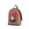 Gucci small model backpack in beige logo canvas and brown leather - 00pp thumbnail
