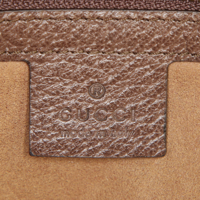 Sac à dos Gucci petit modèle en toile siglée beige et cuir marron - Detail D3