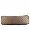 Gucci shopping bag in beige logo canvas and brown leather - Detail D4 thumbnail