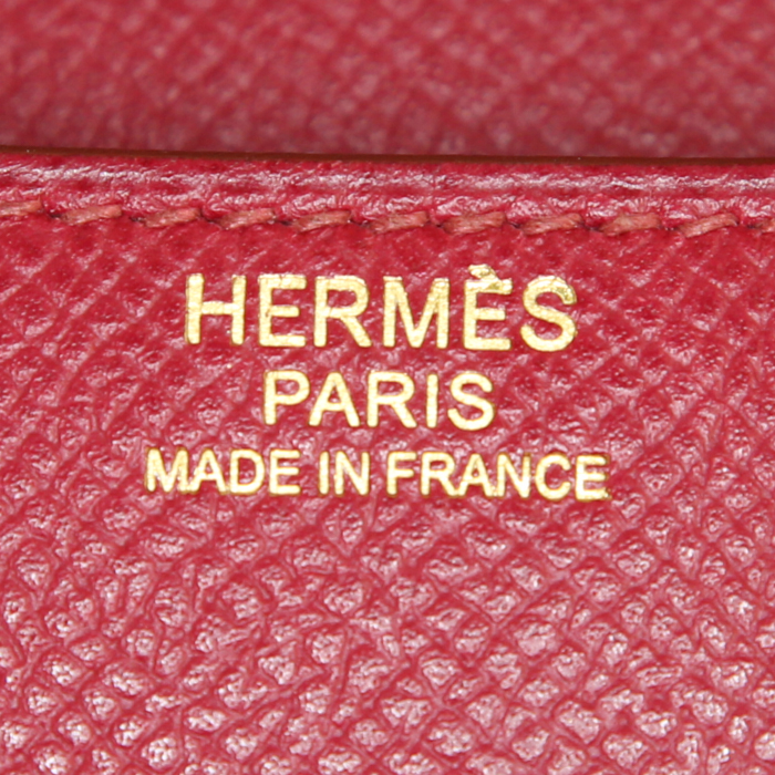 Bolso bandolera Hermes Constance 24 cm en cuero epsom rojo - Detail D4