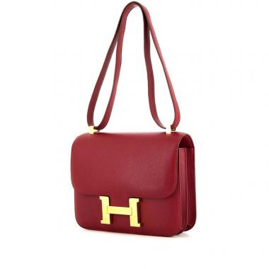 Sac bandoulière Hermes Constance 24 cm en cuir epsom rouge