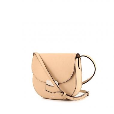 Bolso bandolera Céline Trotteur modelo pequeño en cuero granulado beige