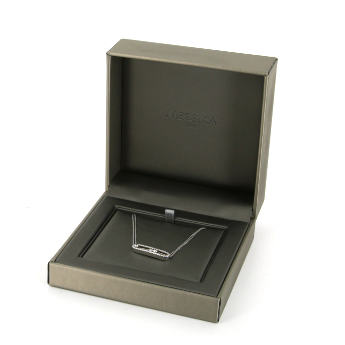 Messika Move necklace in white gold and diamonds - Detail D2
