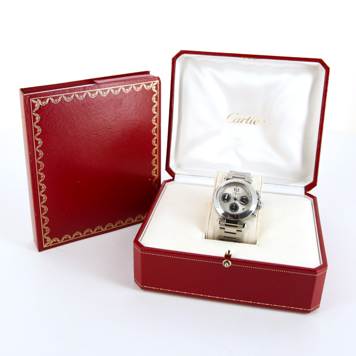 Montre Cartier Pasha Chrono en acier Vers  1990 - Detail D2