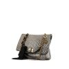 Lanvin Happy shoulder bag in metallic grey chevron quilted leather - 00pp thumbnail