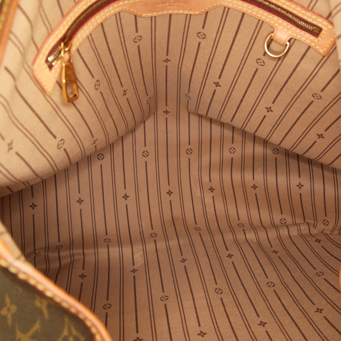 Borsa Louis Vuitton Delightful in tela monogram marrone e pelle naturale - Detail D2