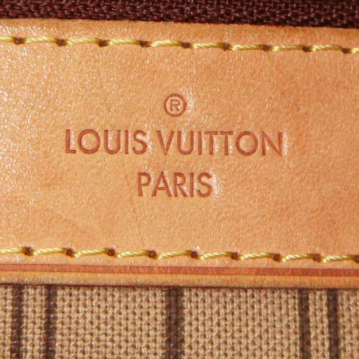 Borsa Louis Vuitton Delightful in tela monogram marrone e pelle naturale - Detail D3
