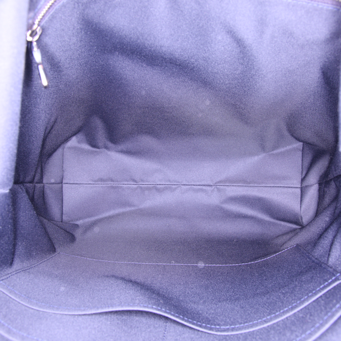 Louis Vuitton Edition Limitée Chapman Brothers shopping bag in dark blue monogram canvas and black leather - Detail D3