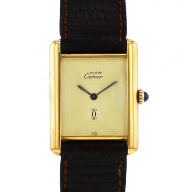 Reloj Cartier Tank Must de plata dorada Circa  1980