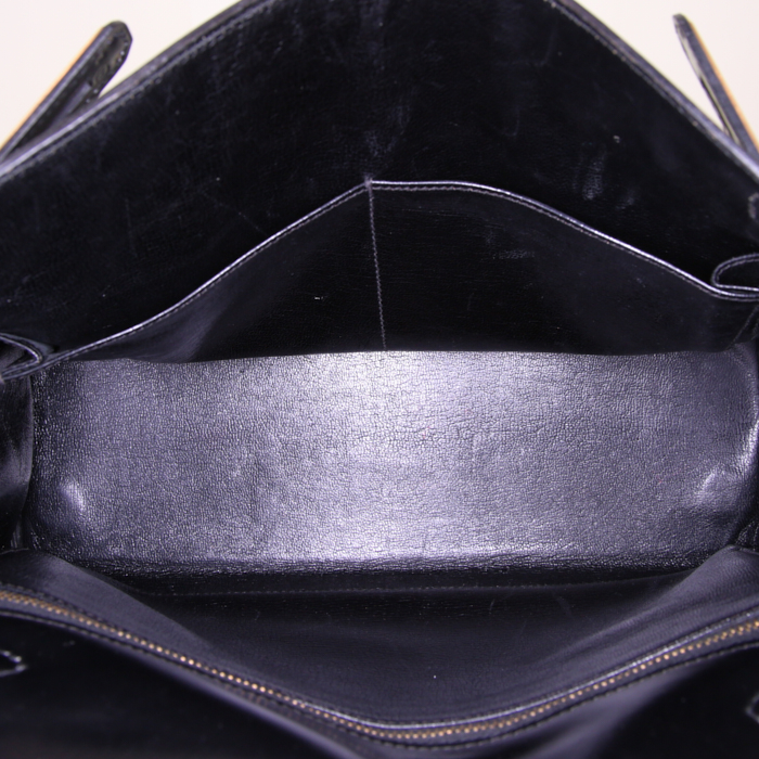 Hermes Kelly 28 cm handbag in black box leather - Detail D3