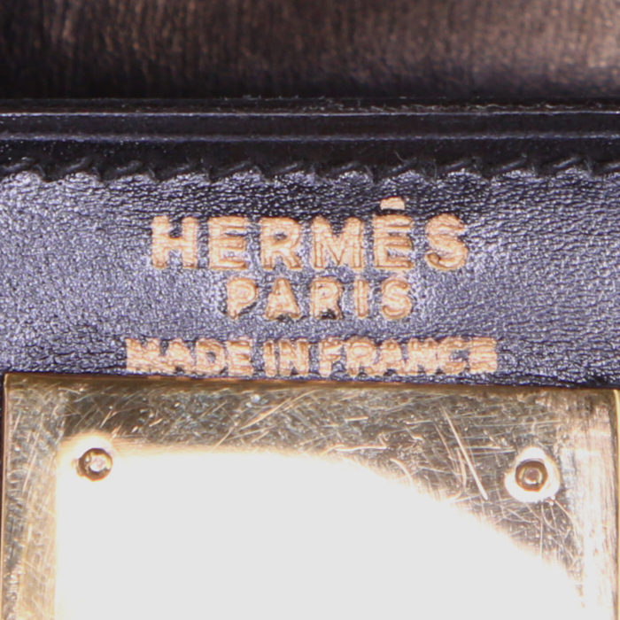Hermes Kelly 28 cm handbag in black box leather - Detail D4