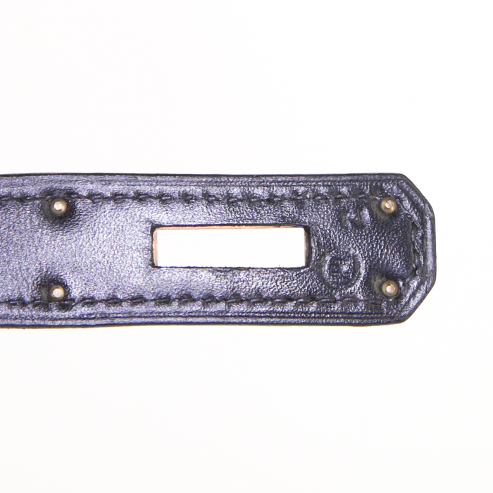 Bolso de mano Hermes Kelly 28 cm en cuero box negro - Detail D5