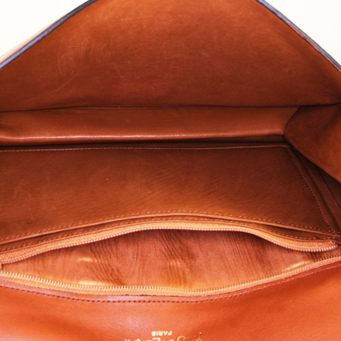 Pochette Saint Laurent Vintage in pelle marrone - Detail D2