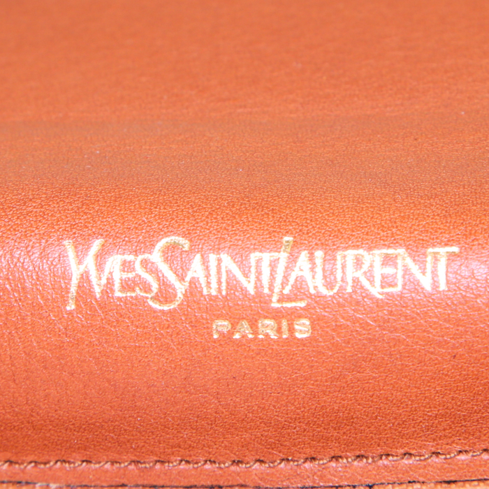 Pochette Saint Laurent Vintage in pelle marrone - Detail D3