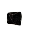 Chanel 2.55 shoulder bag in black quilted leather Chanel Editions Limitées in tweed nero e pelle nera - 00pp thumbnail