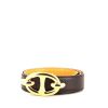 Cintura Hermès Ceinture Chaine D'Ancre in pelle Epsom marrone e gialla - 00pp thumbnail