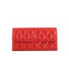 Billetera Chanel en cuero acolchado rojo - 360 thumbnail