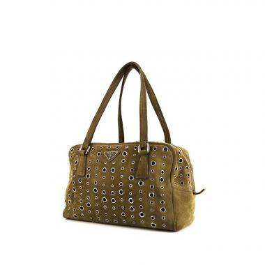 Prada Gommet handbag in khaki suede