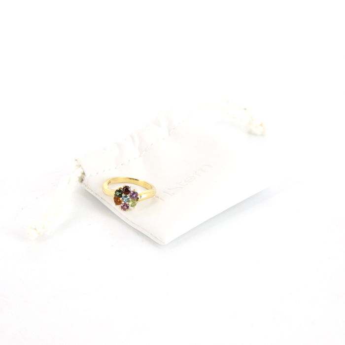 Ring in yellow gold and precious stones - Detail D2