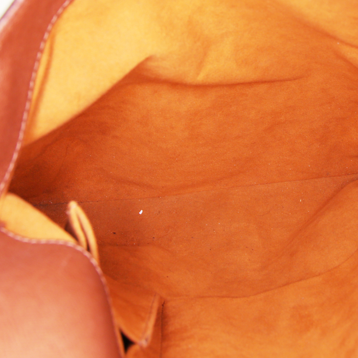 Bolso bandolera Louis Vuitton Musette en lona Monogram marrón y cuero natural - Detail D2