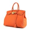 Hermes Birkin 35 cm handbag in orange leather taurillon clémence - 00pp thumbnail