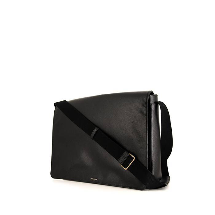Saint Laurent grained leather shoulder bag - Black