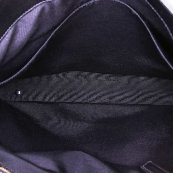 Saint Laurent Besace Messenger messenger bag in black grained leather - Detail D2