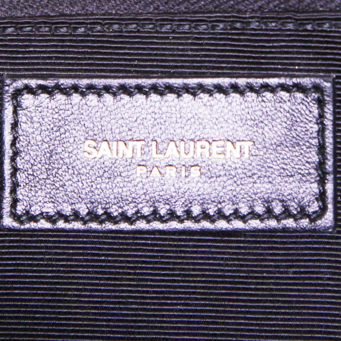 Borsa bisaccia Saint Laurent Besace Messenger in pelle martellata nera - Detail D3