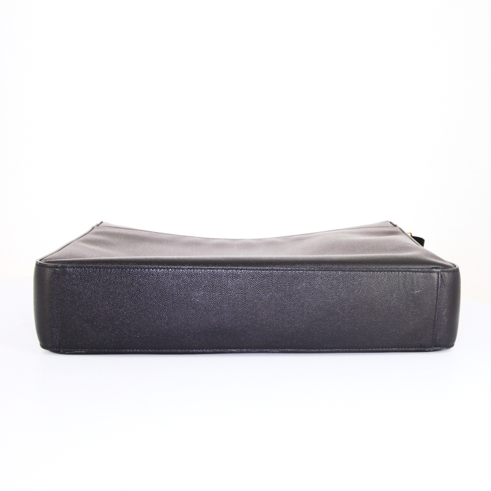 Saint Laurent Besace Messenger messenger bag in black grained leather - Detail D4
