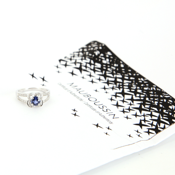 Anello Mauboussin Sex and Love in oro bianco,  zaffiro e diamanti - Detail D2