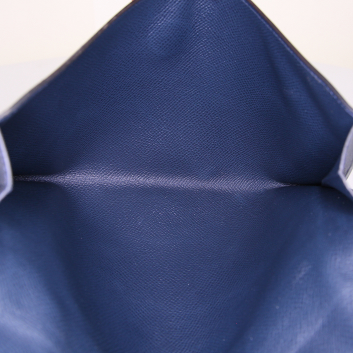 Hermes Rio pouch in blue epsom leather - Detail D2