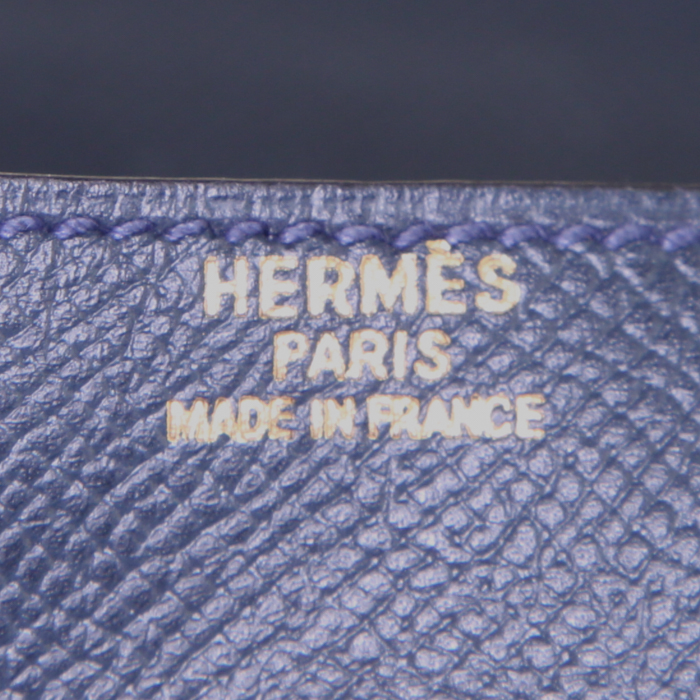 Hermes Rio pouch in blue epsom leather - Detail D3