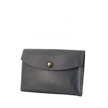 Bolsito de mano Hermes Rio en cuero epsom azul