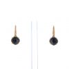 Pomellato Capri pendants earrings in pink gold,  onyx and quartz - 360 thumbnail