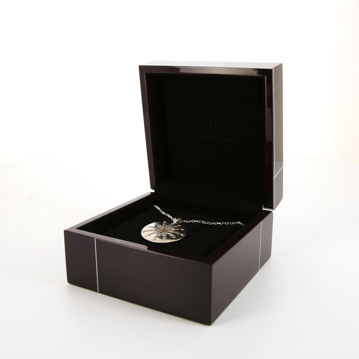 Collier en or blanc, diamants et diamants bruts - Detail D2