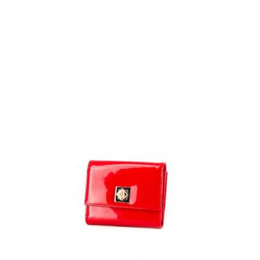 Billetera Dior Turn Me en charol rojo