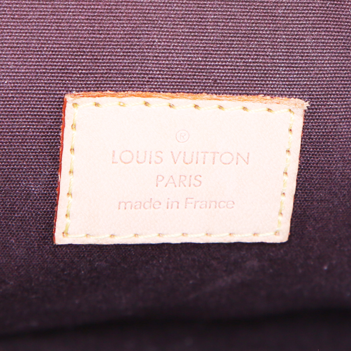 Borsa a spalla Louis Vuitton Brentwood in pelle monogram con stampa bordeaux e pelle naturale - Detail D3