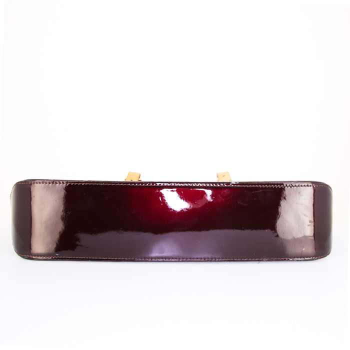 Borsa a spalla Louis Vuitton Brentwood in pelle monogram con stampa bordeaux e pelle naturale - Detail D4