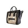 Celine Luggage medium model handbag in beige and blue python and black leather - 00pp thumbnail