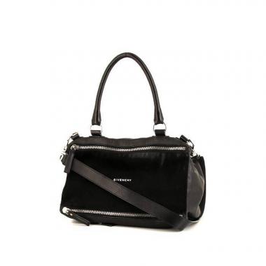 Givenchy Pandora shoulder bag in black leather and black foal