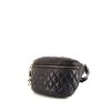Pochette-ceinture Chanel Vintage en cuir matelassé bleu-marine - 00pp thumbnail